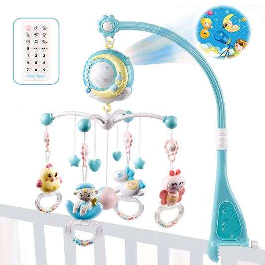Baby Crib Mobile with Music Box & Star Projector – Infant Sleep Soother Toy
