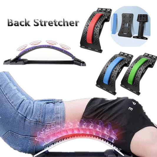 Adjustable Back Stretcher – Lumbar & Cervical Spine Massager for Pain Relief ️‍♂️