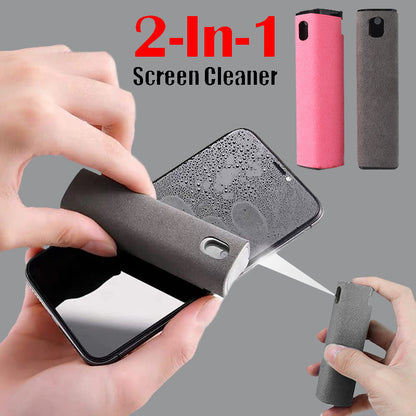 2-in-1 Portable Screen Cleaner Spray & Wipe Kit