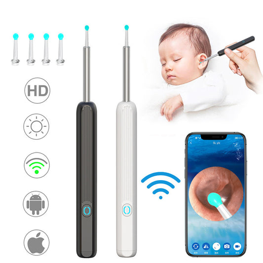 NE3 Wireless Ear Cleaner Otoscope | LED Camera Ear Wax Removal Kit for iPhone & Android