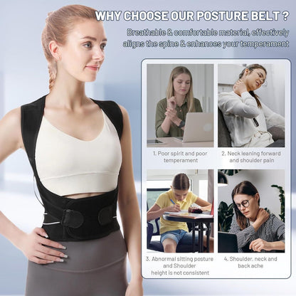 Adjustable Posture Corrector Belt for Men & Women | Upper Back & Shoulder Support
