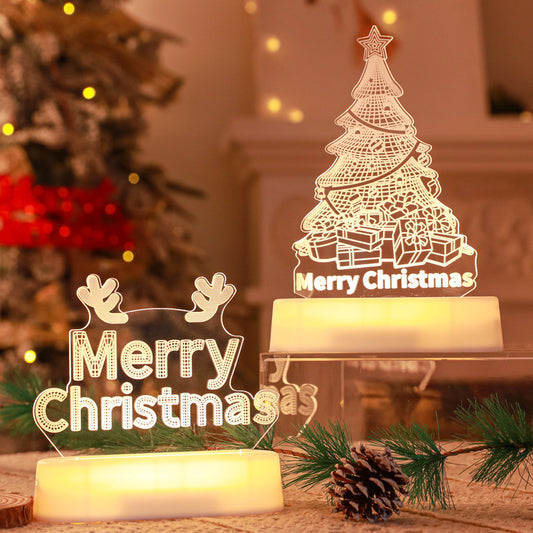 3D Christmas LED Night Light – Acrylic Decorative Lamp & Holiday Gift